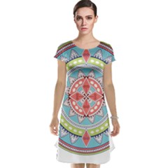 Drawing Mandala Art Cap Sleeve Nightdress by Amaryn4rt