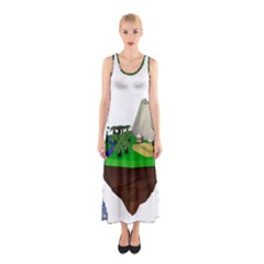 Low Poly 3d Render Polygon Sleeveless Maxi Dress by Amaryn4rt