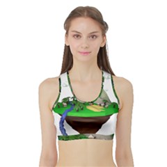 Low Poly 3d Render Polygon Sports Bra With Border by Amaryn4rt