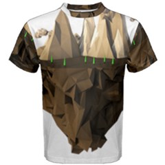 Low Poly Floating Island 3d Render Men s Cotton Tee by Amaryn4rt