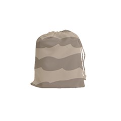 Pattern Wave Beige Brown Drawstring Pouches (small)  by Amaryn4rt