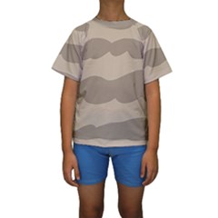 Pattern Wave Beige Brown Kids  Short Sleeve Swimwear by Amaryn4rt