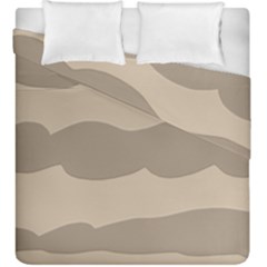 Pattern Wave Beige Brown Duvet Cover Double Side (king Size) by Amaryn4rt