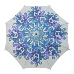 Snowflake Blue Snow Snowfall Golf Umbrellas by Amaryn4rt