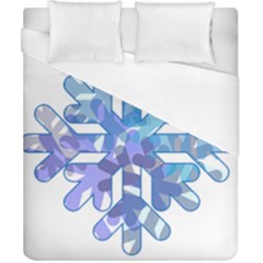 Snowflake Blue Snow Snowfall Duvet Cover (california King Size) by Amaryn4rt