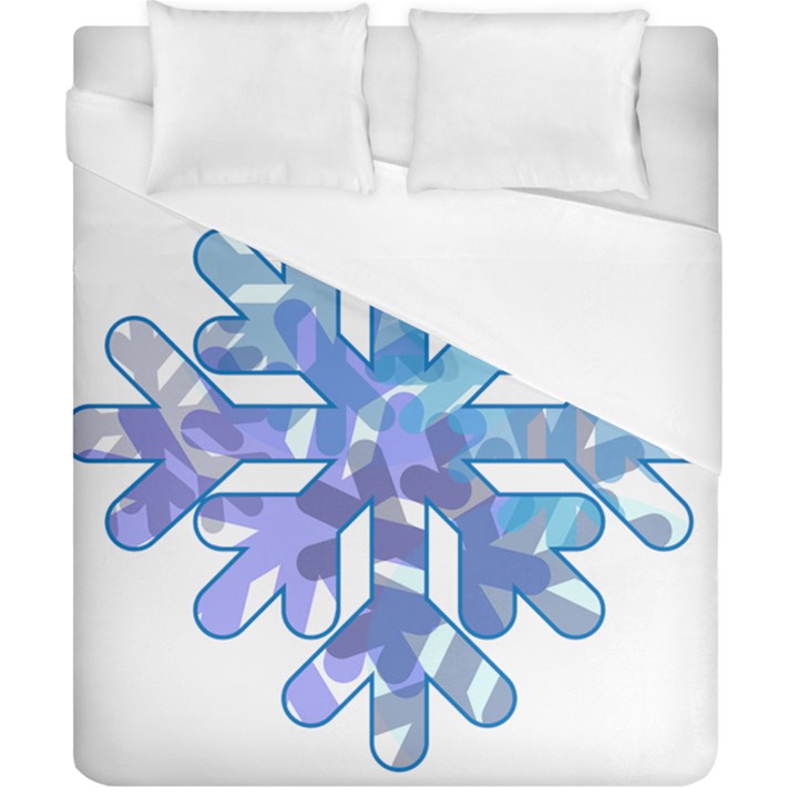 Snowflake Blue Snow Snowfall Duvet Cover (California King Size)