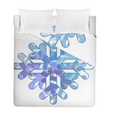 Snowflake Blue Snow Snowfall Duvet Cover Double Side (full/ Double Size) by Amaryn4rt