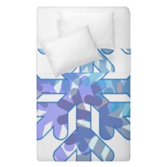 Snowflake Blue Snow Snowfall Duvet Cover Double Side (single Size) by Amaryn4rt