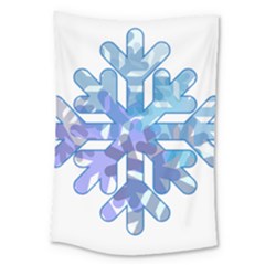 Snowflake Blue Snow Snowfall Large Tapestry