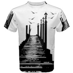 The Pier The Seagulls Sea Graphics Men s Cotton Tee by Amaryn4rt