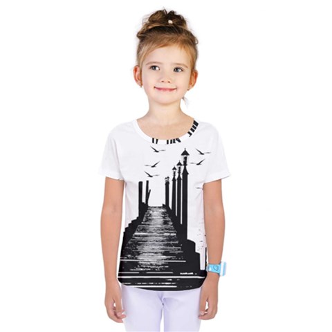 The Pier The Seagulls Sea Graphics Kids  One Piece Tee by Amaryn4rt