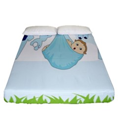 Baby Boy Clothes Line Fitted Sheet (queen Size) by Nexatart