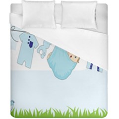 Baby Boy Clothes Line Duvet Cover (california King Size) by Nexatart