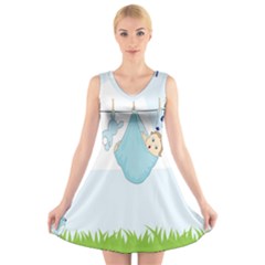 Baby Boy Clothes Line V-neck Sleeveless Skater Dress by Nexatart