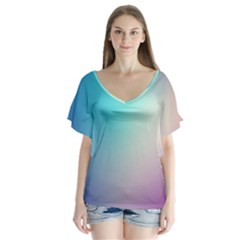 Background Blurry Template Pattern Flutter Sleeve Top