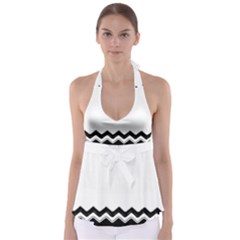 Chevrons Black Pattern Background Babydoll Tankini Top