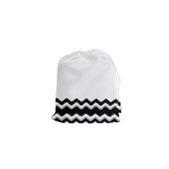 Chevrons Black Pattern Background Drawstring Pouches (xs) 