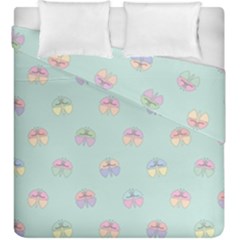 Butterfly Pastel Insect Green Duvet Cover Double Side (king Size)