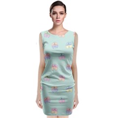 Butterfly Pastel Insect Green Sleeveless Velvet Midi Dress by Nexatart