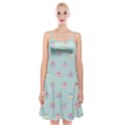 Butterfly Pastel Insect Green Spaghetti Strap Velvet Dress View1