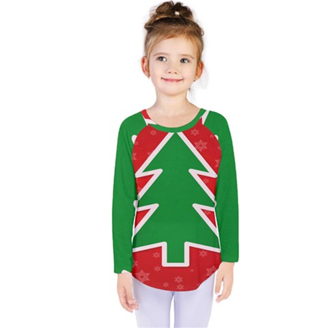 Christmas Tree Kids  Long Sleeve Tee by Nexatart