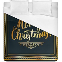 Christmas Gold Black Frame Noble Duvet Cover (king Size) by Nexatart