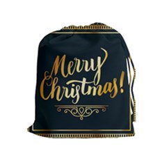 Christmas Gold Black Frame Noble Drawstring Pouches (extra Large) by Nexatart