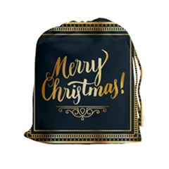 Christmas Gold Black Frame Noble Drawstring Pouches (xxl) by Nexatart