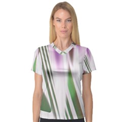 Colored Pattern Women s V-neck Sport Mesh Tee