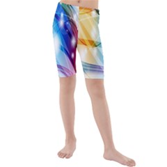 Colour Abstract Kids  Mid Length Swim Shorts