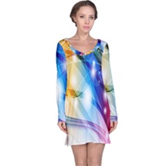 Colour Abstract Long Sleeve Nightdress