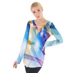 Colour Abstract Women s Tie Up Tee by Nexatart