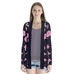 (printed Pattern) Drape Collar Cardigan