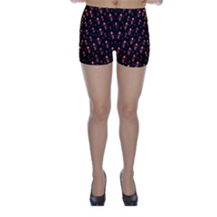 Skulls In The Dark Night Skinny Shorts by pepitasart