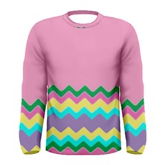 Easter Chevron Pattern Stripes Men s Long Sleeve Tee by Nexatart