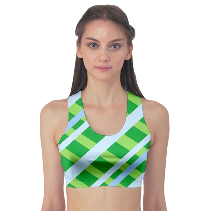 Fabric Cotton Geometric Diagonal Sports Bra