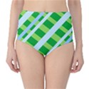 Fabric Cotton Geometric Diagonal High-Waist Bikini Bottoms View1