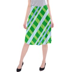 Fabric Cotton Geometric Diagonal Midi Beach Skirt