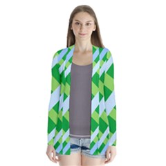 Fabric Cotton Geometric Diagonal Cardigans by Nexatart