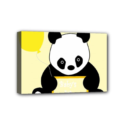 First Birthday Panda Card Mini Canvas 6  X 4  by Nexatart