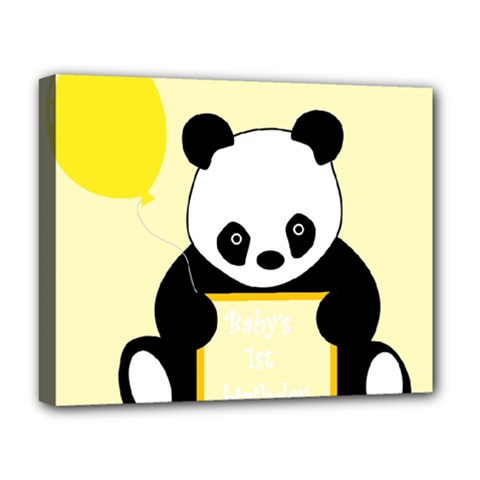 First Birthday Panda Card Deluxe Canvas 20  X 16   by Nexatart