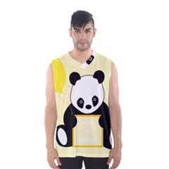 First Birthday Panda Card Men s Basketball Tank Top by Nexatart