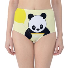 First Birthday Panda Card High-waist Bikini Bottoms by Nexatart