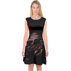 Fractal Mathematics Abstract Capsleeve Midi Dress by Nexatart