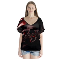 Fractal Mathematics Abstract Flutter Sleeve Top