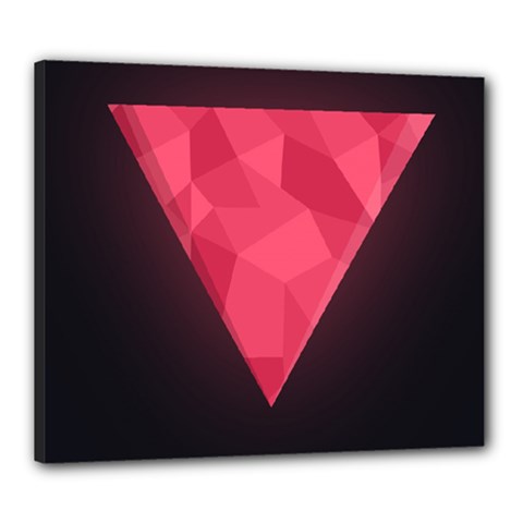 Geometric Triangle Pink Canvas 24  X 20 