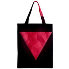 Geometric Triangle Pink Zipper Classic Tote Bag