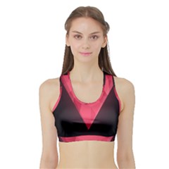 Geometric Triangle Pink Sports Bra With Border