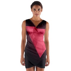 Geometric Triangle Pink Wrap Front Bodycon Dress by Nexatart