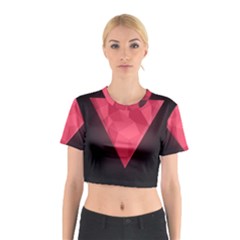 Geometric Triangle Pink Cotton Crop Top by Nexatart